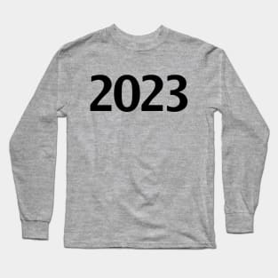 2023 Minimal Black Text Typography Long Sleeve T-Shirt